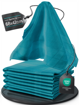 Microfaser Geschirrtücher petrol 5 Stück Set